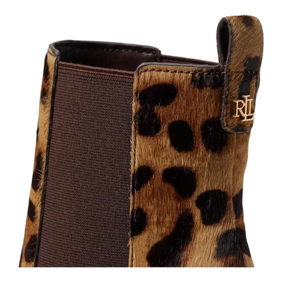 Lauren Ralph Lauren Marianna Leopard-Print Haircalf Bootie 10B Chelsea Boots NEW - Picture 4 of 16